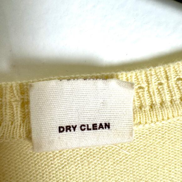 Anthropologie Guinevere Sweater Women Butter Yellow Small Cotton Viscose Classic - Picture 8 of 12